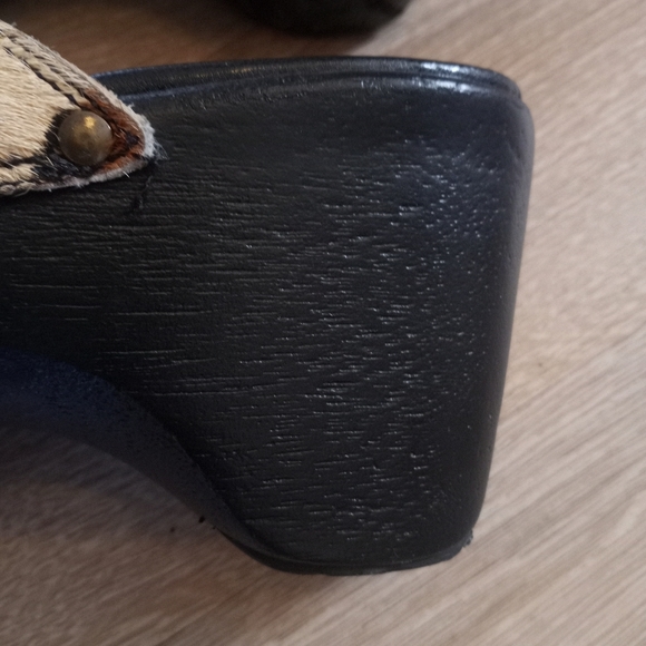 Naturalizer Leopard Print Calf Hair Leather Clog Accents Round Toe 8.5M - Picture 11 of 15